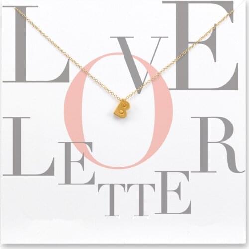 12pcs Have Card Fashion Jewelry 26 Word Alphabet Love Letter A B C D E F G H I J K L M N Z Pendant Necklace For Women