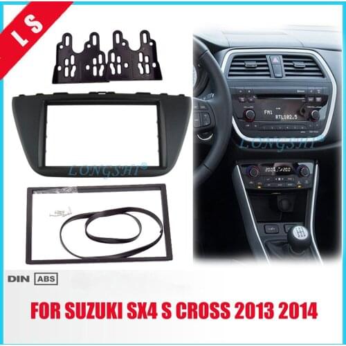 High Quality 2Din Fascia For SUZUK SX4 S CROSS 2013 2014 Radio DVD Stereo Panel Dash Mounting Installation Trim Kit Frame 2 din