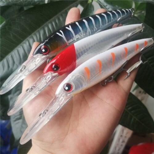 NOEBY 3pcs Minnow Hard Bait 12cm 30.5g Plastic Trolls Fishing Lure Floating 0-5m Leurre Peche Articulos De Pesca Wobblers Tackle