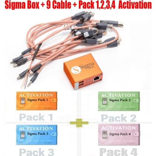 2020 Newest 100% Original Sigma box + 9 Cable new update forhuawei with Pack1+Pack2+Pack3 + Pack4