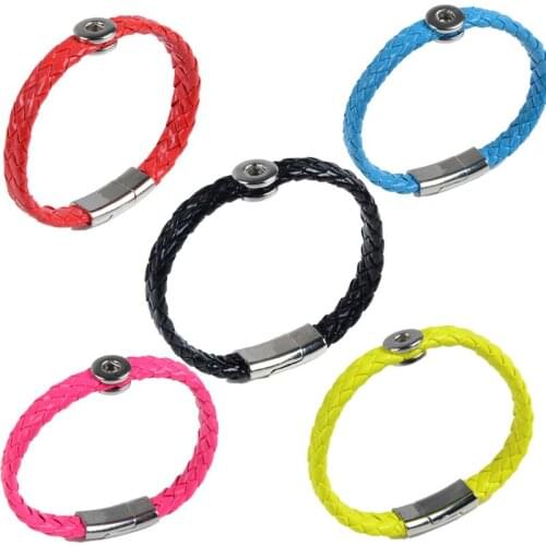 New arrival Leather Snap Button Bracelet For Women Men Jewelry