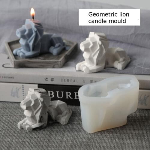 New DIY Candles Mould Geometric lion candle Aromatherapy Plaster Candle Silicone Hand-made Soy Aroma Wax Soap Candles Mold
