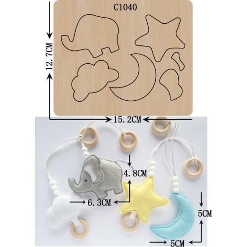 New Elephant, Wooden die Scrapbooking C-1040 Cutting Dies Multiple sizes