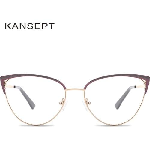 KANSEPT Glasses Frame Women Cat Eye Luxury Brand Designer Prescription Myopic Eyeglasses Optical Frame MG3510