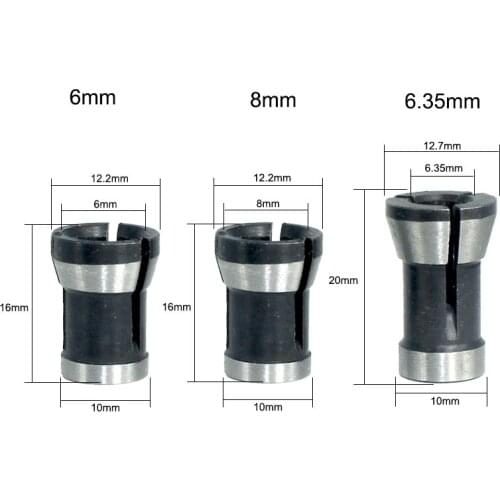 1Pc or 3Pcs 6mm 6.35mm 8mm Engraving machine chuck Trimming machine chuck Woodworking accessories conversion head