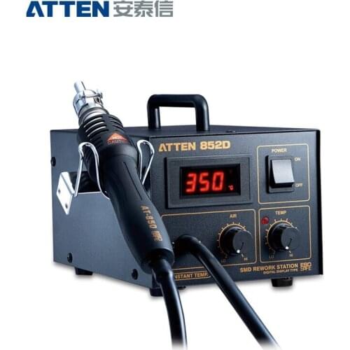 ATTEN AT852D 550W 220V Hot Air Rework Station Hot Air Gun Soldering Station with 2 Nozzle for BGA IC Desoldering Tool