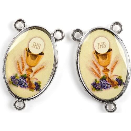 Religious Connector 3 Holes Jewelry Accessory Color Stickers Alloy Center Medal For Man Woman