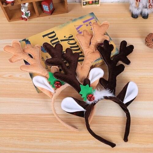 Santa Xmas Reindeer Antlers Headband Hat Fancy Dress Hat Home Christmas Decor Accessories LX8279
