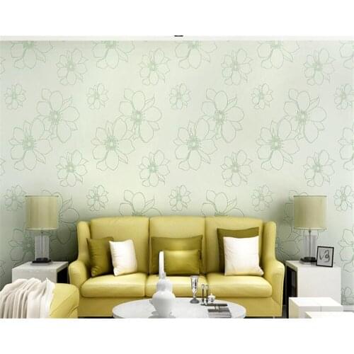 Beibehang Modern simple three-dimensional non woven wall paper warm garden pasta line bedroom living room TV background behang
