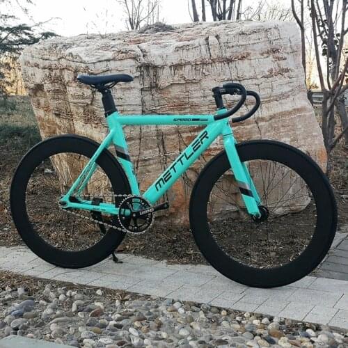 Fixed Gear Bicycle Aluminum Alloy 700C 52cm 70mm Rim Hight METTLER Muscle Spoke Wheel 52cm 25.4mm Stem 27.2mm Seatpost Bike Part