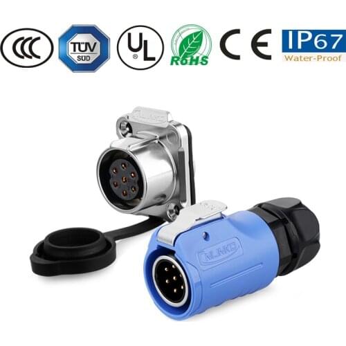 Waterproof Connector 7pin IP67 Signal Connector Head Aviation Cable Connector Outdoor LED Lighting Public Plug and Master Socket