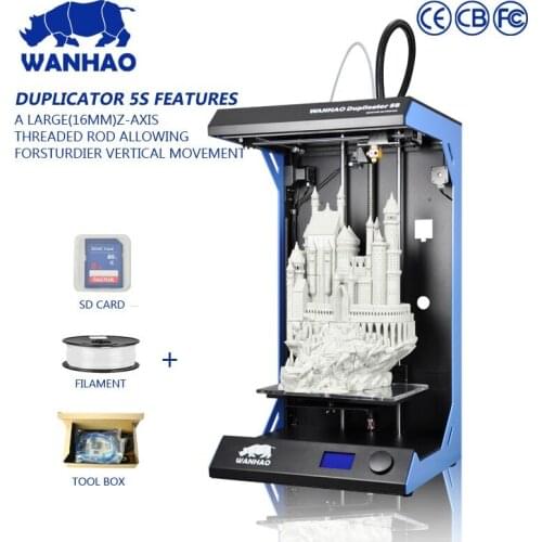 High quality multi-functional affordable large building size(190*290*590mm) Wanhao with 2GB SD card and 1kg PLA filament free