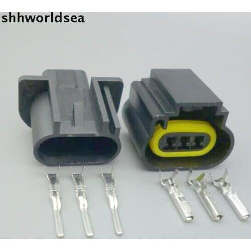 Worldgolden 5/30/100sets H13 3pin plastic Xenon Male and female connector HID Plug socket with terminal headlight Adaptor