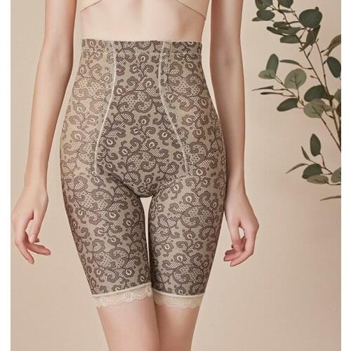 Womens Cool Comfort Hi-Waist Shapewear Thigh Slimmer Control Panties Floral Prints Body Shaper Shorts No Bumps M to 5XL