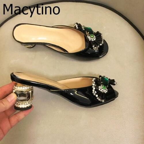 Casual Women Slippers Fashion Low Heel Woman Flowers Pearls Shoes For Female Beach Slides Slipper