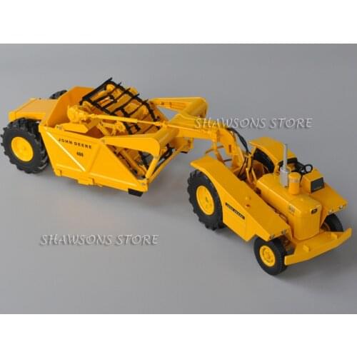 1:24 Scale Diecast Metal Truck Model JD 840 Diesel Tractor With 400 Elevating Scraper Miniature Replica Vehicle Collectable