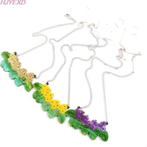 1pcs) Vantage Puakenikeni Flower Necklace Galaxy Green Hawaii Flower Acrylic Necklace