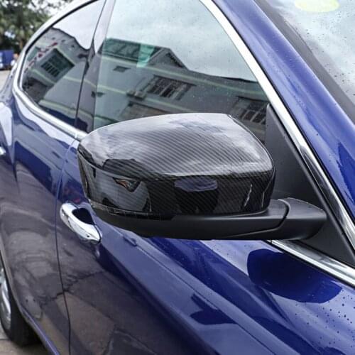 2Pcs Carbon Fiber Style Side Rearview Mirror Cover Cap Trim For Maserati Levante 2016 2017 2018 Car Accessories