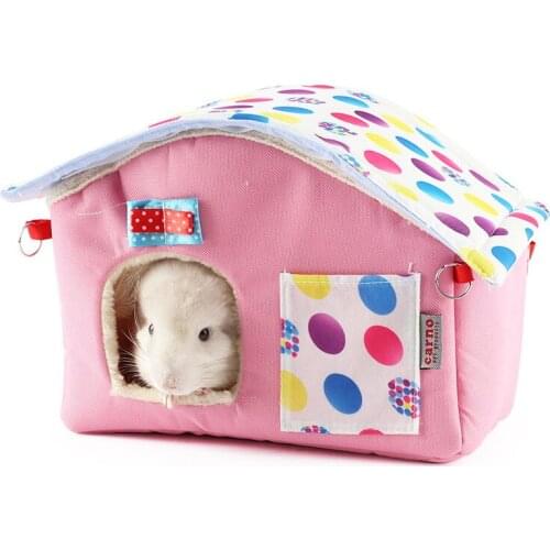 22*17*19cm Winter Warm Cotton Small Animal Pet Hamster Hanging Cage Bed Squirrel House Hedgehog Luxury Nest Toy