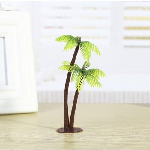 5pcs 13cm Plastic Coconut Palm Tree Sand Table Miniature Plant Pots Bonsai Craft Micro Landscape DIY Party Decoratuin