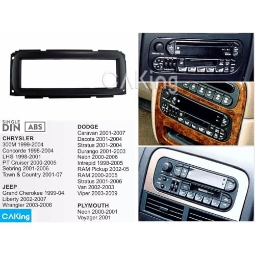 Single Din Car Fascia Radio Panel for CHRYSLER 300M 1999-2004; Concorde 1998-2004 Dash Kit Plate Adapter Console Facia Bezel