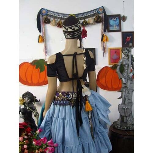 Velvet Fat Chance Tribal Choli Belly Dance Costume Short Sleeve Top FB02