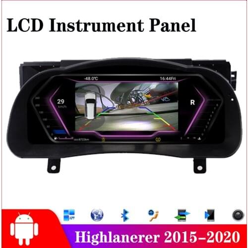 For Toyota Highlander 2015-2018 2019 2020 Car Accessories Android LCD Instrument Panel Cluster GPS Navigation Dashboard Refit