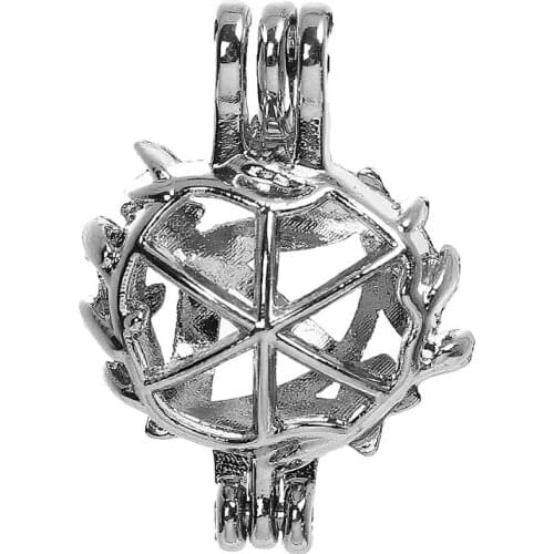 DoreenBeads Copper Pearl Locket Pendants Hollow Bow And Arrow Silver Color Can Open 2.2x1.5cm (Fit Bead Size: 8mm), 1 Piece