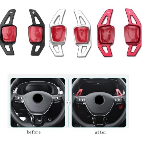For VW Arteon Sharan Tiguan L Tharu Steering Wheel Shift PaddleShift Silver Black Red 2Pcs