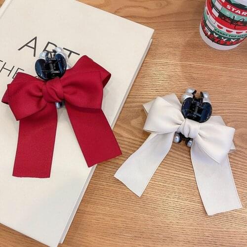 Elegant Bow Knot Pearl Hair Claws Hair Accessories Hairclips Hairpins Ladies Hairgrip Headwear Girls Ornaments Crab Bands