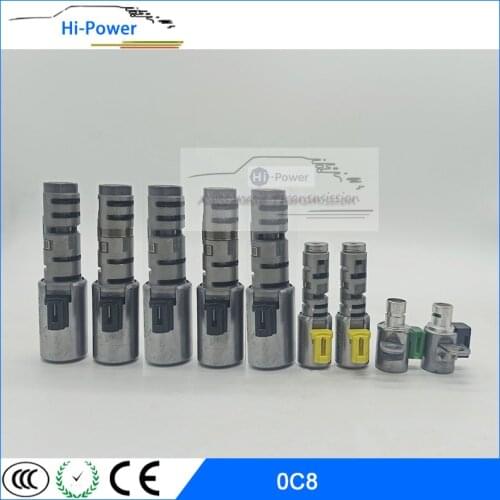 9PCS TR80SD 0C8 Transmission Gearbox Solenoid valve 0C8325039 for 2010-2015 11 12 13 14 AUDI Q7 TDI - for 2007-UP VOLKSWAGEN