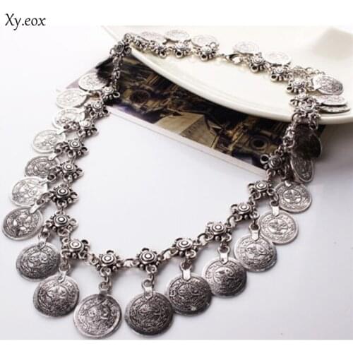Ethnic Tribal Festival Women Coins Necklace Chain Accessory Jewelry Gift