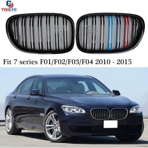 F01 Gloss M-tri Colored Front Kidney Grills Mesh for BMW 7 Series F01 F02 F03 F04 sedan 740i 740Li 750i 750Li 2010 - 2015