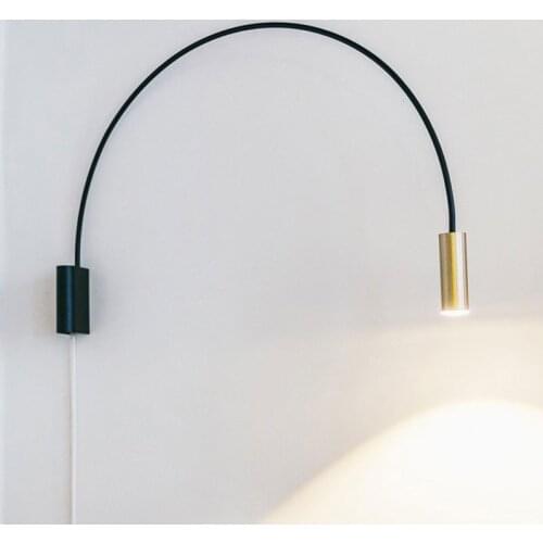 Geometry Semi-circle Wall Lamp Study Bedside Corridor Aisle A Living Room Northern Europe Originality Concise Rotating Golden