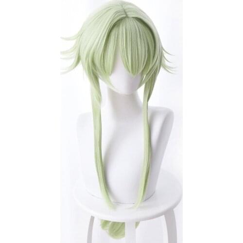 Goblin Slayer Priestess Yousei Yunde Light Green Long Heat Resistant Cosplay Synthetic Hair Halloween Party + Free Wig Cap