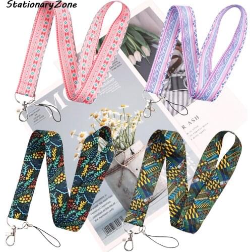 JY009 Cartoon Bohemia Style Beautiful Art Key Chain Lanyard Neck Strap For Phone Keys ID Card Creative Lanyards