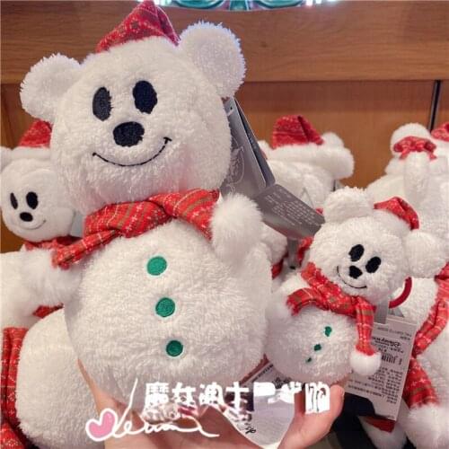 Kawaii Anime Figure Disney Christmas Series Doll Cute Snowman Plush Doll Pendant Toy Boy Girl Kids