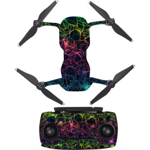 Colorful Line PVC Decal Skin Sticker For DJI Mavic Air Drone + Remote Controller + 3 Batteries Protection Film Cover A0226