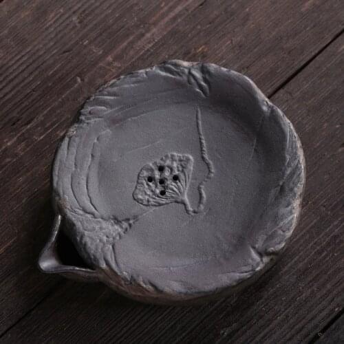 Creative Storage Kettle Bearing Manual Stoneware Hu Dian Retro Ceramic Kung Fu Tea Gilded Dry-Bulb Tea Table Serving Trays