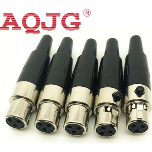 Mini 3PIN/4PIN Female Plug Mini XLR Audio Microphone Connector 49x8mm