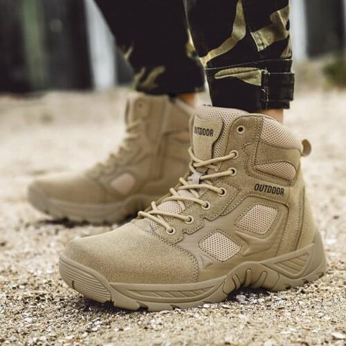 Mens Casual Shoes lace up Brand Trend Men short boots Outdoor Comfortable Ankle boots High Quality Lace-up Non-slip Shoes men