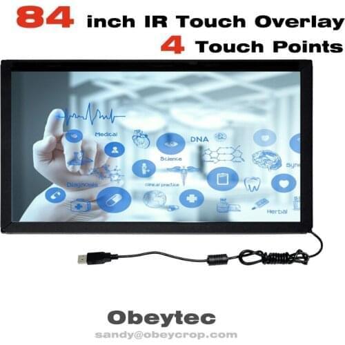 Obeytec 84" Multi IR Touch Frame, 4 Touches , USB port, Plug and Play, Frame Width only 18.5 mm, available size 10.4- 100 inch