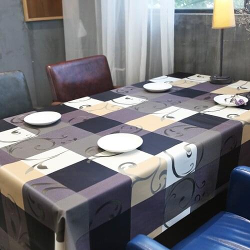 European PVC Rectangular Tablecloth For Table Cover Waterproof Coffee Table Cloth Insulate Plaid Floral TV Cabinet Decor Cover