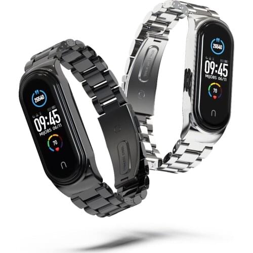 For Mi Band 5 Strap NFC Stainless Steel For Xiaomi Mi Band 4 Metal Watch Band Smart Bracelet Miband 3 Compatible Watch Straps