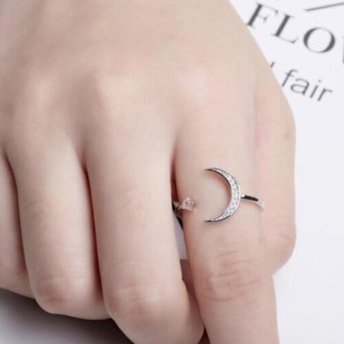 SMJEL Fashion Crystal Ring for Women Rhinestone Moon Star Butterfly Finger Rings Part Brand Ring Wedding Bridal Jewelry