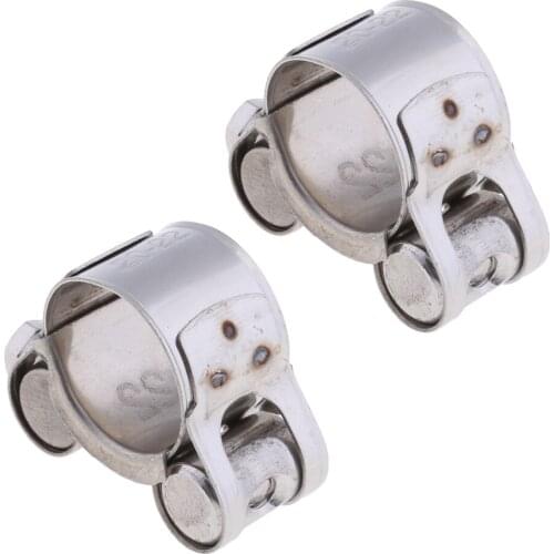 2Pcs Universal 20-22mm Motorcycle Stainless Steel Exhaust Pipe Clamp Clip