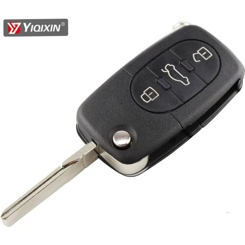 YIQIXIN 3 Button For Audi TT A2 A4 A6 A8 Quattro Flip Folding Car Key Shell Cover Case Fob CR1620 CR2032 Battery Holder HAA