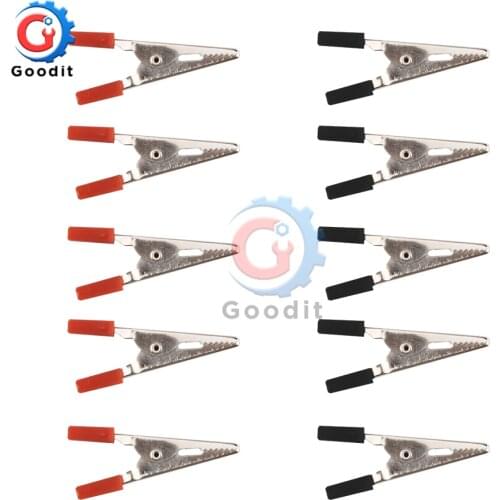 10PCS Crocodile Clips Insulated Plastic Handle Cable Test Alligator Clip Electrical Clamp for Testing Probe Meter Clamp