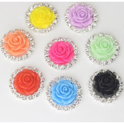 10pcs Flower Shape Flatback Rhinestone Embellishments Diy Decorative Metal Buttons Sewing Accessories Crafts For Women Clothing