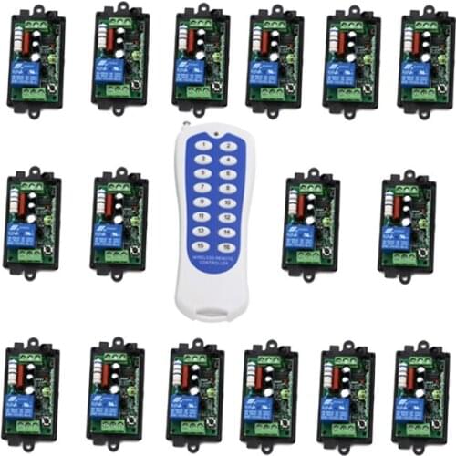 110V 220v wireless remote switch,Power Switch System 16 Receiver& 2 Transmitter Light Lamp LED SMD ON OFF SKU: 5062